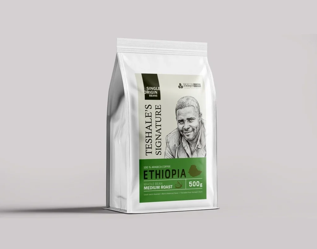 Teshale's Signature single-origin Ethiopia medium roast 500g bag