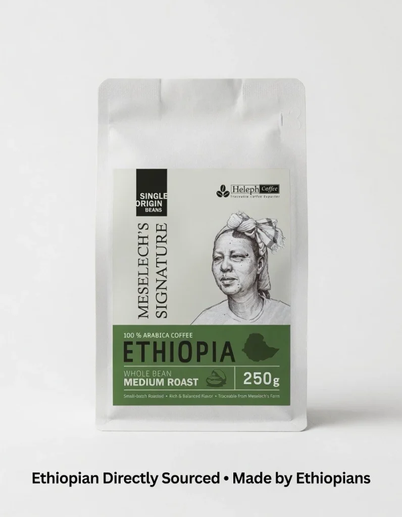 Meselech's Signature Ethiopia medium roast 250g bag – Ethiopian directly sourced, made by Ethiopians