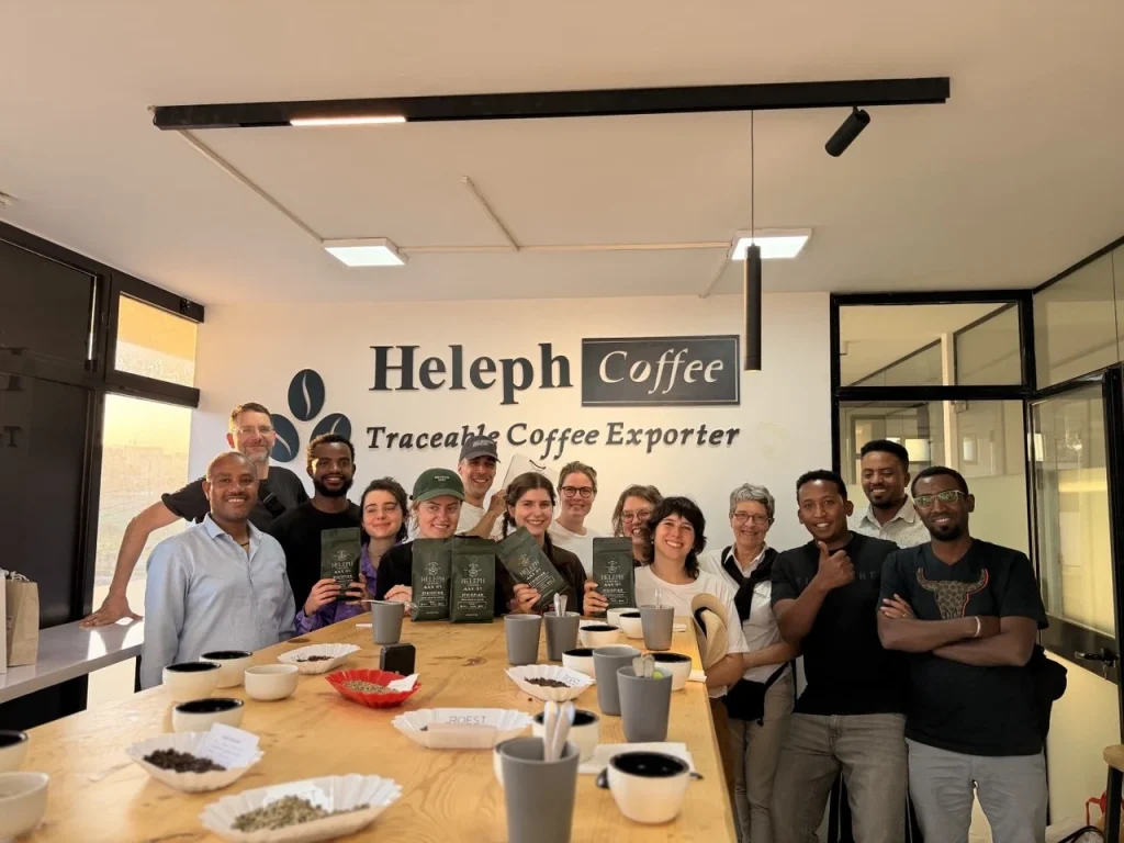 Group of visitors and Heleph team at the tasting room